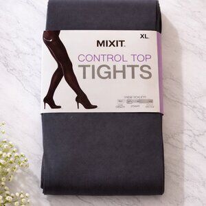 🆕 NWT MIXIT Control Top Opaque Tights | 60 Denier | Gray | Size XL